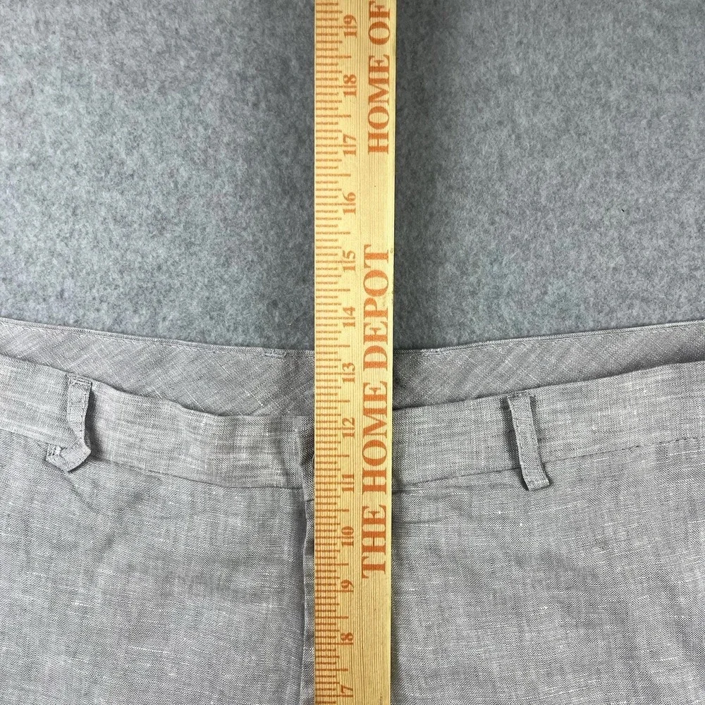 Tasso Elba Mens 100% Linen Pants 36x32 Light Gray Flat Front Casual Summer